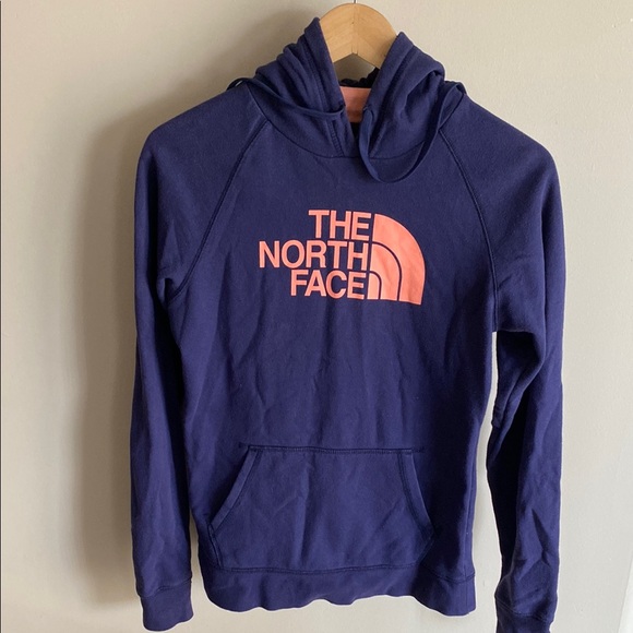 The North Face navy blue long sleeve hoodie sweatshirt. Size Small - Picture 2 of 7